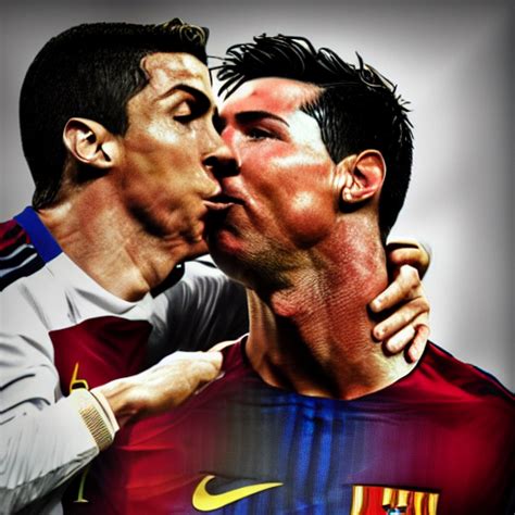 cr7 besando a messi